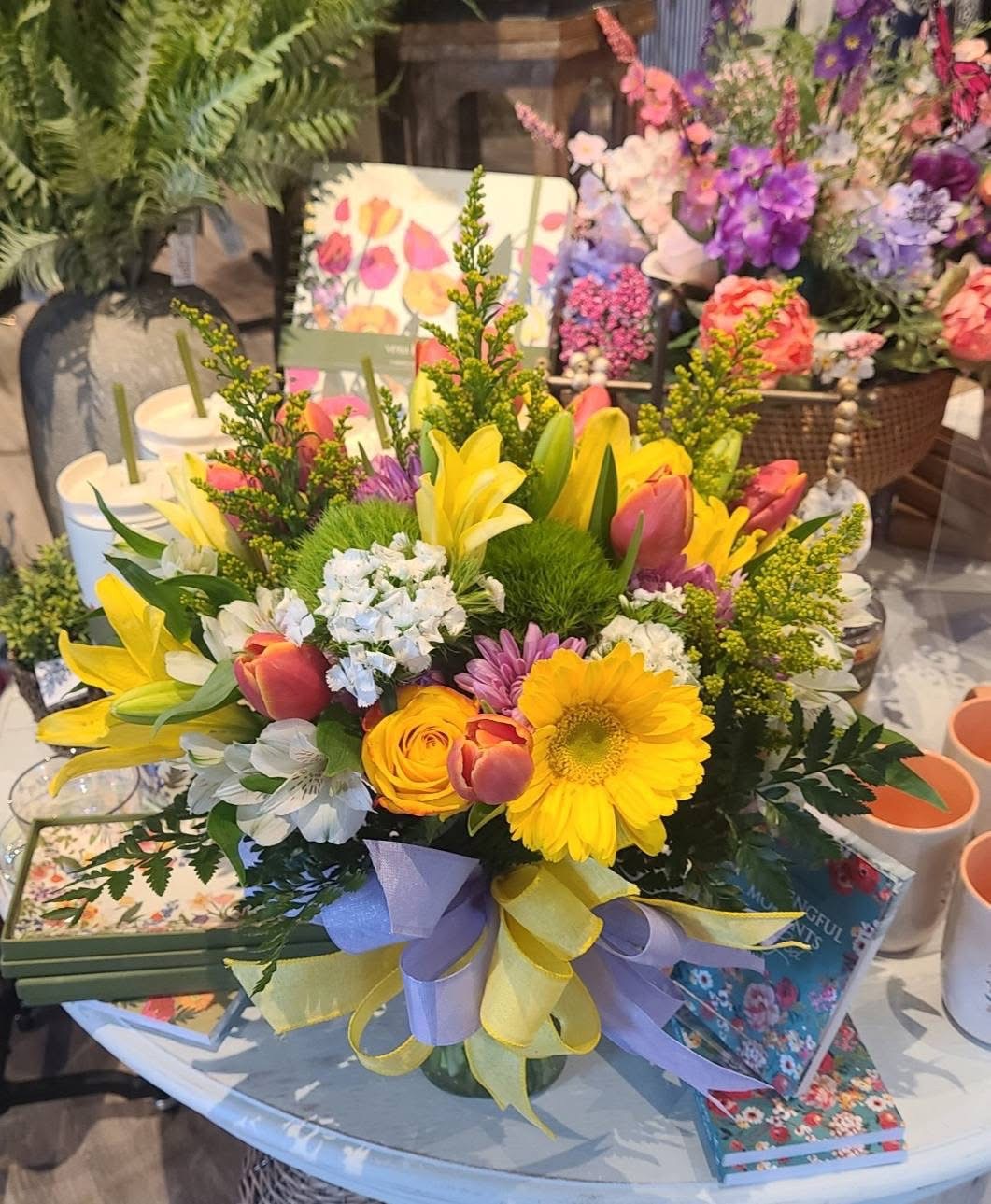 Bright mixed birthday bouquet from The Petal Express